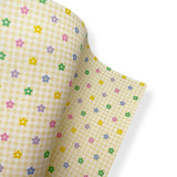 RAINBOW FLORAL GINGHAM |PREMIUM FAUX LEATHER FABRICS