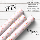 CHERRIES & DAISIES PATTERNED HTV & SELF ADHESIVE VINYL