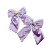 LILAC SATIN COQUETTE HAIR BOWS