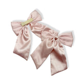LIGHT PINK SATIN COQUETTE HAIR BOWS