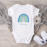 CUSTOM DTF TRANSFER - EMBROIDERY EFFECT- BLUE RAINBOWS