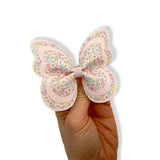 BUNNY PEEPS BUTTERFLY PINCH BOWS - DIY CUT OUT FAUX LEATHER FABRIC SHEETS