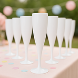 WHITE CHAMPAGNE FLUTES- SINGLE OR PACK OF 10