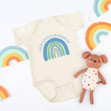 CUSTOM DTF TRANSFER - EMBROIDERY EFFECT- LITTLE BLUE RAINBOW