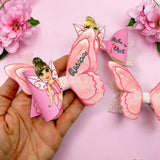 3D FAIRY WING PINK DOLLY 3.5” | DIY HAIR BOW LOOP CUTOUTS