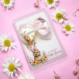 LOVE FROM THE EASTER BUNNY PINK GINGHAM- BOW DISPLAY CARDS- SINGLE OR PACK OF 4