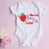 DTF TRANSFER - YOU’RE BERRY CUTE- STRAWBERRIES- EMBROIDERY EFFECT