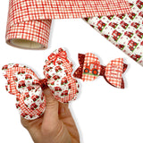 LITTLE RED BOW TRACTOR BUTTERFLY PINCH BOWS - DIY CUT OUT FAUX LEATHER FABRIC SHEETS