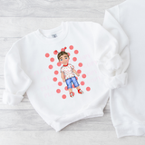 BOYS RED DOLLY SPOTTY DOTS DTF FULL COLOUR TRANSFERS