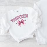 CUSTOM DTF TRANSFER - GLITTER BIRTHDAY BOW NUMBER & BIRTH YEAR