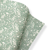 SOFT GREEN BUNNY MEADOW PREMIUM FAUX LEATHER FABRICS