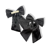 BLACK SATIN COQUETTE HAIR BOWS