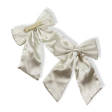 OFF WHITE SATIN COQUETTE HAIR BOWS