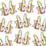 BRIGHT FLORAL BEATRIX BUNNY DIY CUTOUT FAUX LEATHER HAIR BOW LOOPS