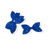 ROYAL BLUE PRE CUT CHUNKY GLITTER BOW TAILS & CENTRES 3.5”- 4 PACK