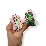 PINK & GREEN WITCH DOLLY 3.5” | PRE CUT DIY HAIR BOW LOOPS