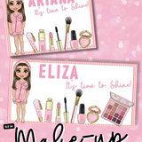 PERSONALISED FAUX LEATHER MAKE UP PLACEMATS – PINK DOLLY SHORTS EDITION