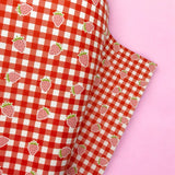 STRAWBERRY GINGHAM | PREMIUM FAUX LEATHER FABRICS