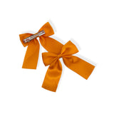 Tangerine Satin Ribbon Hair Bows- 2.5''