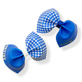 School Gingham Half Half ‘Easy Peasy’ Faux Leather DIY Pinch Bow