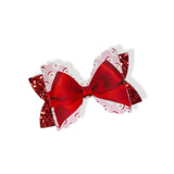 SANTA PINK & RED RIBBON BOWS 3.5” | PRE CUT DIY HAIR BOW LOOPS
