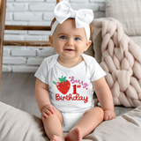 DTF TRANSFER - BERRY 1ST BIRTHDAY- STRAWBERRIES- EMBROIDERY EFFECT