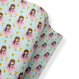 BROWN HAIRED GYMNAST PREMIUM FAUX LEATHER FABRICS