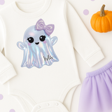 CUSTOM DTF TRANSFER | SHIMMER SILVER GIRLY GHOST