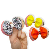 PENCIL BOW CUTOUTS FAUX LEATHER DIY PINCH HAIR BOWS