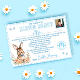 EASTER BUNNY BLUE LANDSCAPE CERTIFICATE WITH PHOTOGRAPH- PREMIUM CARD