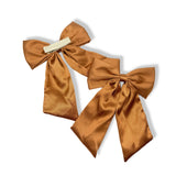 COPPER SATIN COQUETTE HAIR BOWS
