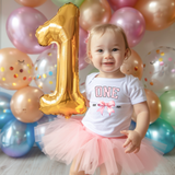CUSTOM DTF TRANSFER - PINK BIRTHDAY BOW NUMBER & BIRTH YEAR