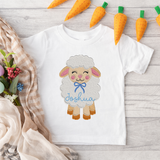 CUSTOM DTF TRANSFER - LITTLE LAMB BLUE- EMBROIDERY EFFECT