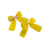 Sunshine Yellow Satin Ribbon Hair Bows- 2.5''