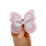 LILAC BUNNY BUTTERFLY PINCH BOWS - DIY CUT OUT FAUX LEATHER FABRIC SHEETS
