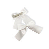 White Satin Ribbon Hair Bows- 2.5''