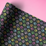 DOODLE RAINBOW PAWS | PREMIUM LEATHERETTE FABRIC