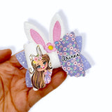 BUNNY GIRLS HAIR BOW LOOPS – 3.5” PRE-CUT DIY FAUX LEATHER BOWS