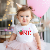 DTF TRANSFER - SWEET ONE- STRAWBERRIES- EMBROIDERY EFFECT