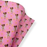 DARK SKINNED GYMNAST PREMIUM FAUX LEATHER FABRICS