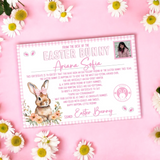 EASTER BUNNY PINK LANDSCAPE CERTIFICATE WITH PHOTOGRAPH- PREMIUM CARD