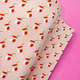 STRAWBERRY MILK CARTONS | PREMIUM FAUX LEATHER FABRICS