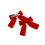 Red Satin Ribbon Hair Bows- 2.5''