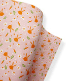 DAISY BUNNY & CARROTS PREMIUM FAUX LEATHER FABRICS