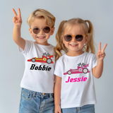 CUSTOM DTF TRANSFER - EMBROIDERY EFFECT- PERSONALISED RACING CARS