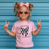 DTF TRANSFER - JUST A GIRL WHO LOVES FOOTBALL BLACK- EMBROIDERY EFFECT