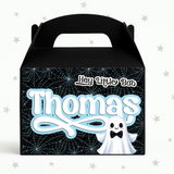 HEY LITTLE BOO GHOST TREAT BOX LABELS- BLUE- UV DECAL