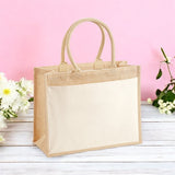 LARGE SHOPPER COTTON POCKET JUTE BAG