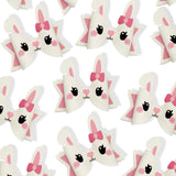 LITTLE BOW BUNNY FAUX LEATHER DIY HAIR BOW LOOPS & CRAFT CUTOUT SHEETS