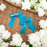 Pacific Blue Satin Ribbon Hair Bows- 2.5''